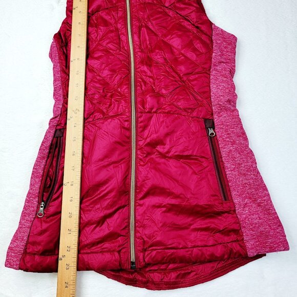 Lululemon Women's Berry Rumble Down For A Run Full-Zip Puffer Vest Size 4 - Picture 5 of 7